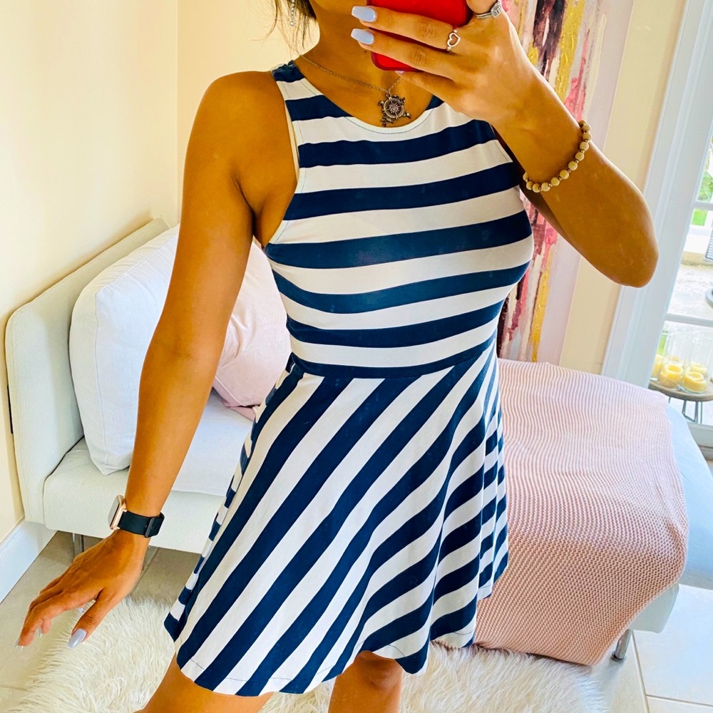 H&M stripped skater dress